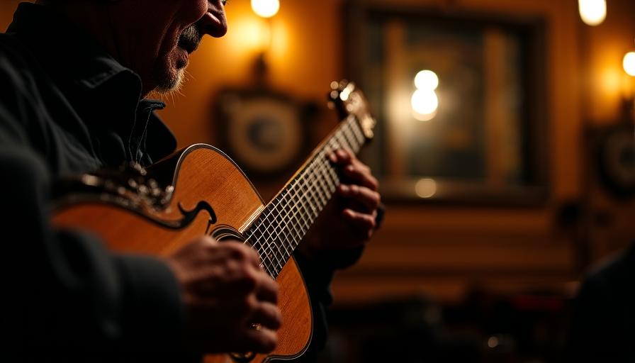 Un chitarrista di Fado in una taverna di Lisbona
